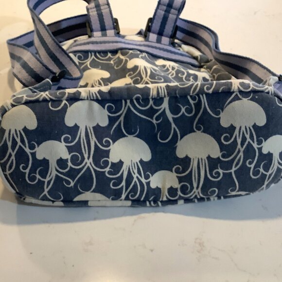 Bungalow 360 Small Mini Backpack Jellyfish print Cotton Canvas Adjustable Straps - Picture 2 of 6